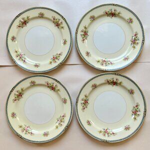 4 Vintage Noritake "1850" pattern china salad plates